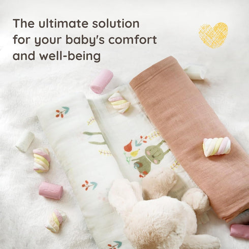 Muslin Swaddle Blankets,Newborn Essential Must Haves. pre-washed for zero shrinkage. Generously sized & soft for baby comfort. perfect for breastf...