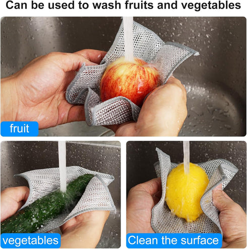 20 Pcs Multipurpose Wire Dishwashing Rags, Non-Scratch Cleaning Cloths, Suitable for Kitchen, Tableware, and Metal...