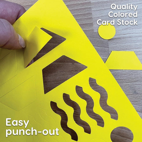 ARTshapes 840 pc Creative Paper Shapes Pack with 70+ Idea Guide - US Made Card Stock - Punch Out Funky DIY Craft Supplies for Whimsical Art Design...