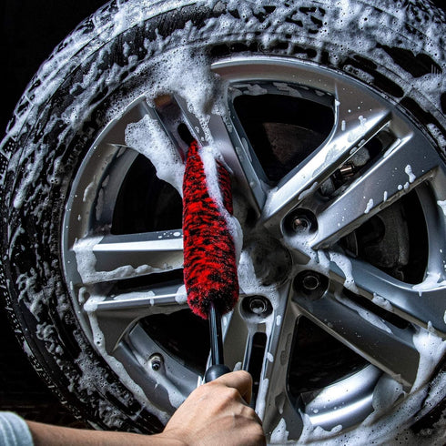 Metal Free Soft Wheel Rim Brush 4 Pack, Synthetic Car Cleaning Brush, Highly Water Absorption, Dense and Durable Tire Brush for Cleaning Wheels, R...
