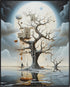 Posterizer 1 pcs-Alien Lake Massive Tree with Tree Houses-Abstract & Modern Art-Fantasy & Fiction Art-Gift for Art Lovers-Gift for movie lovers- U...