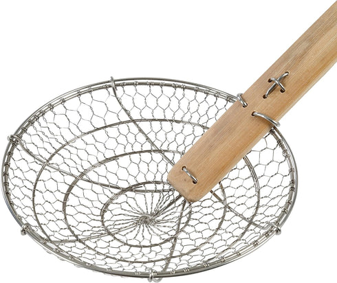 Joyce Chen Kitchen Spider Strainer Stainless Steel 5-Inch Wire Basket with Heat-Resistant Bamboo Handle...