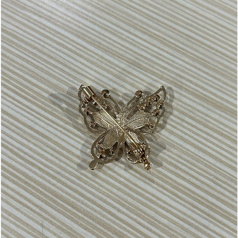 Women's Rhinestone Crystal Butterfly Brooch Pins Elegant Insect Scarf Shawl Corsage Clothing Accessories(Gold), 0.3527 Ounce...