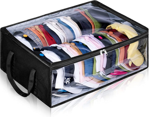 AOODA Wide Hat Storage for Baseball Caps, Large Capacity Hat Organizer for Closet Cap Holder Holds up to 40 Hats, Black...