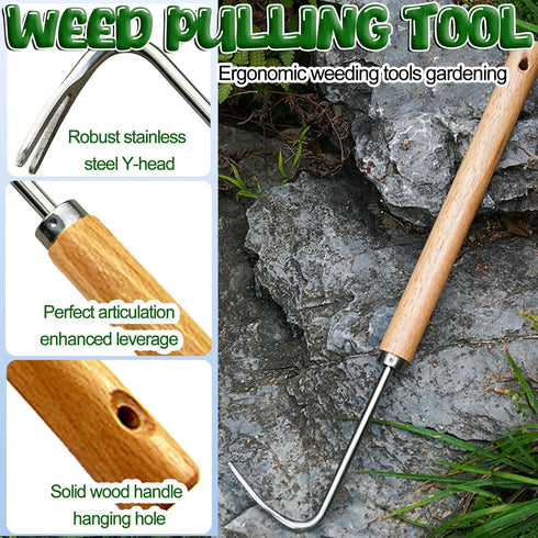 16” Weed Puller Tool & Weeding Artifact Uprooting Weeding Tool Weeder Tool for Yard Long Handle Convenient and Easy to Use, Gardening Hand Weeder ...