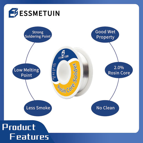Tin Lead Core Solder Wire (Sn63Pb37) for Electrical Soldering and DIY Weld Works, Circuit Board Repairing,(Dia 0.6mm, 50G) by Essmetuin...