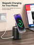 JSAUX Cell Phone Stand with Wireless Bluetooth Speaker and Magnetic Wireless Charger, Compatible with iPhone 15/Samsung, Birthday Gifts for Men an...