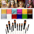 Face Paint Makeup Palette Face Body Paint Set 12 Colors Christmas Halloween Face Paint Kit Sfx Makeup palette Cosplay Makeup Kit with 12 Brushes (...