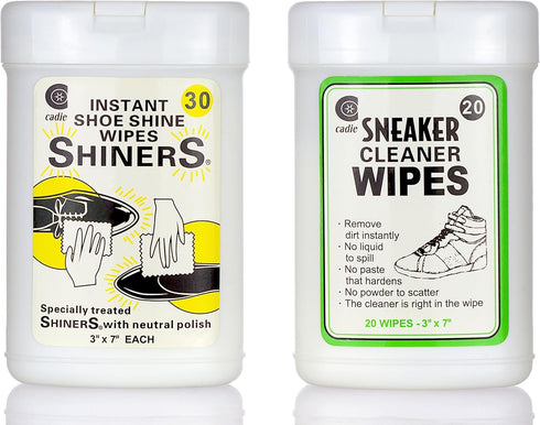 Twin Pack Wipes,Sneaker Cleaner 20 Wipes,Instant Shoe Shine 30 Wipes Shiners, By Cadie (1 PACK)...