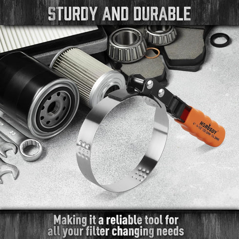 HORUSDY Large Swivel Oil Filter Wrench, 4" to 4-1/2" Oil Filter Removal Tool Fits Filters, Adjustable Oil Filter Removal Tool...