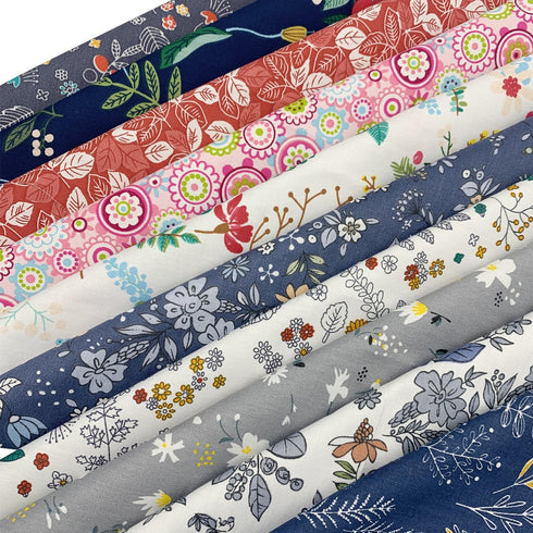 10Pcs Cotton Fabric Squares Bundles 25 x 25 cm Floral Patterns Printed Fabric Patchwork Craft Cloths for Sewing Quilting DIY Needlework Decoration...