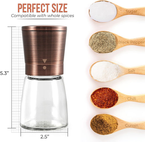Pepper Grinder or Salt Shaker for Professional Chef - Best Spice Mill with Brushed Stainless Steel, Special Mark, Ceramic Blades, and Adjustable C...