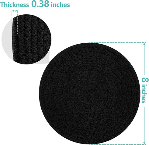 Trivets for Hot Pots and Pans 8 inches 2 Pcs, Trivet for Hot Dishes, Hot Pads for Kitchen Table, Cooking Potholder Set, Large Coasters Cotton Mat ...