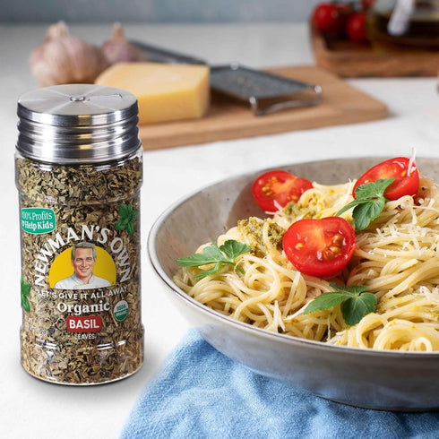 Newman's Own Organic Basil Leaves; Great on Pasta, Salads, Sauces, USDA Certified Organic; Non-GMO; Kosher, 0.76Oz. Bottle...