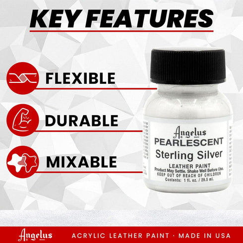 Angelus 1 oz Leather Paint, 1 Fl Oz (Pack of 1), Sterling Silver...