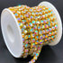 1 Roll 5 Yards Large Crystal Rhinestones Close Chain, 5mm SS24 Rhinstone Chain Trim, Sew on Crystal Claw Cup Chain Roll (Gold Base + Crystal AB, S...