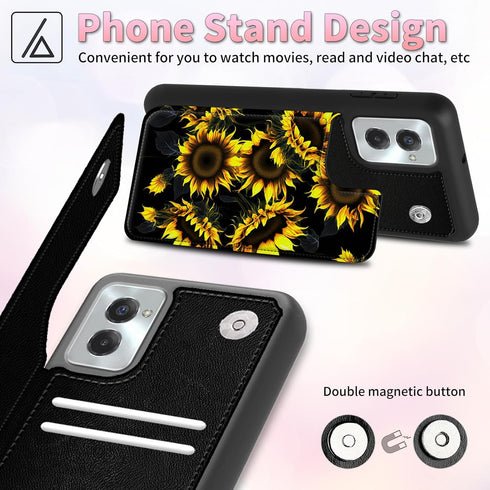 for Moto G Power 5G 2024 Case Wallet Case with Card Slots & Kickstand PU Leather Cover Soft TPU Protective Phone Case for Motorola Moto G Power 5G...