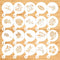 Konsait 20 Pack Cake Stencil Templates Decoration, Reusable Cake Cookies Baking Painting Journal Mold Tools, Dessert, Coffee Decorating Leaves But...