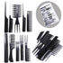10Pcs Hairdressing Comb Set Hair Styling Pro Kit Professional Barber Salon Gift Black Colour Set - Portable Set Hair Care Style Accessory Comb for...