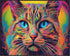 Posterizer 1 pcs- psychedelic funky hippie colorful cat 4-Fantasy & Fiction Art-Retro Art- Living Room Bedroom Decor- unframed wall art...
