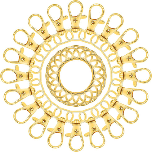 SANNIX 120 Pcs Key Chain Clip Hooks and D Rings Bulk Include 60Pcs Swivel Snap Hooks Lanyard Clips and 60Pcs D Ring for Keychains and Purse Hardwa...