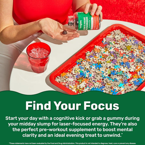 Lion's Mane Mushroom Gummies | Blueberry & Strawberry | 60 Servings | Mushroom Gummies for Adults for Brain Fog | Focus, Memory & Mood Mushroom Su...