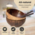 Coconut Bowls and Wooden Spoons Set of 2 – Natural, Hand-Crafted, Vegan-Friendly, Salad, Smoothie or Buddha Bowl and Kitchen Utensils (2 Natural B...