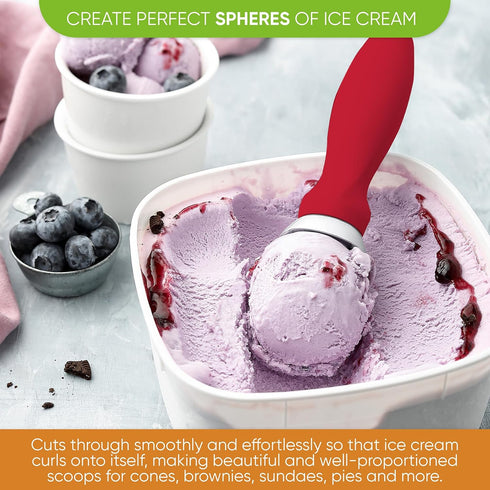 Spring Chef Ice Cream Scoop with Soft Grip Handle, Professional Heavy Duty Sturdy Scooper, Premium Kitchen Tool for Cookie Dough, Gelato, Sorbet, ...