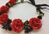 Flower Crown Girls Floral Headpiece - Artificial Burgundy Roses Wedding - Bridal Boho...