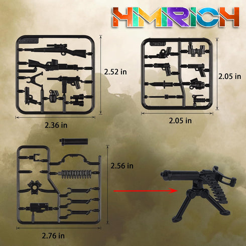 Military Weapons Pack 24 Pcs UK Accessories Kits Toys, Army Equipment Gear WW2 Guns for Boys 6+, Compatible with Mini Figure of Major Brand...