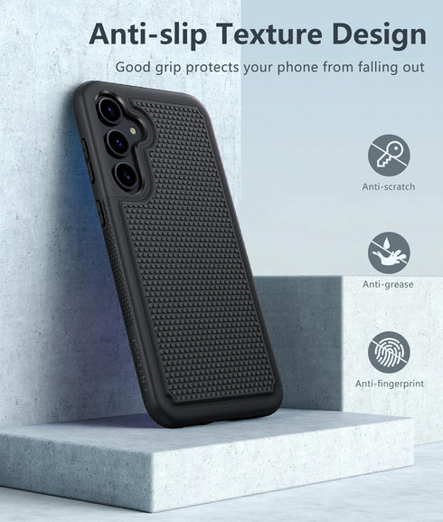 FNTCASE for Samsung Galaxy S24 Case: Dual Layer Heavy Duty Cell Phone Protective Cover Shockproof Rugged with Non-Slip Textured - Military Drop Pr...