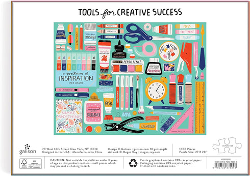 Galison Tools for Creative Business – 1000 Piece Puzzle Fun and Challenging Activity with Bright and Bold Artwork of Inspirational Stationery Supp...
