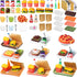 50 Pieces Dollhouse Miniature Fast Food Accessories Set Mixed Resin Food Drink Mini Hamburger Fries Juice Milk Bread Jam Cup Doll Kitchen Pretend ...