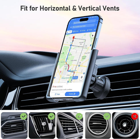 Universal Car Mount Holder Phone,Air Vent Phone Holder for Car,Clip Car Phone Holder,Compatible with iPhone 13 Series/iPhone 12 Series/11 Pro Max/...