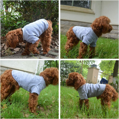 Lovelonglong Pet Clothing Dog Costumes Basic Blank T-Shirt Tee Shirts for Medium Dogs Gray XXL...