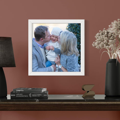 Poster Palooza 9x13 Frame White Solid Pine Wood Picture Frame | UV Acrylic, Foam Board Backing & Hanging Hardware...