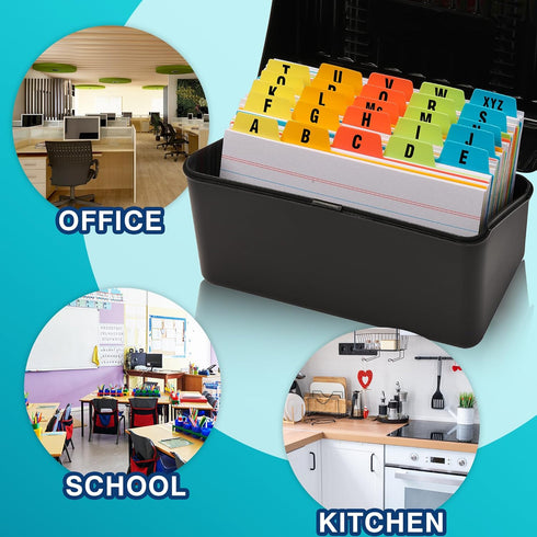 Chell 3x5 Poly Index Card Dividers, Heavyweight Index Card Guides A-Z for Flash Cards and Recipe Cards, with Alphabetical/Blank Stickers, Pack of ...