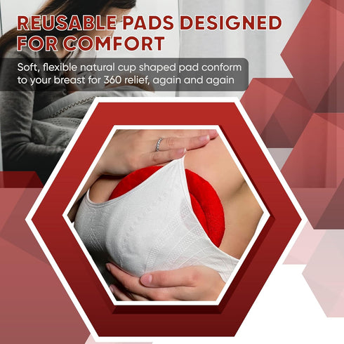 Organic Flax Seed and Lavender Microwavable Breast Heating Pads for Breast Feeding Pain Relief - Plush Heat Packs or Cold Breast Therapy Pack Brea...