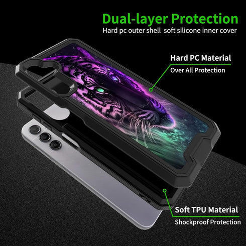 Case for Samsung Galaxy A14 5G, Double-Layer Heavy-Duty Shockproof Case for Women Man, Impact Resist Durable Phone Case for Galaxy A14 5G, Purple ...