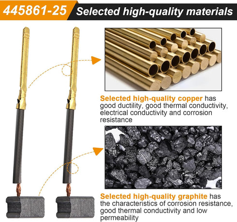 Compatible For Dewalt Power Tools DW402 DW421 DW887, Fits For De-walt 445861-03 445861-25 Carbon Brush-6 PCS...