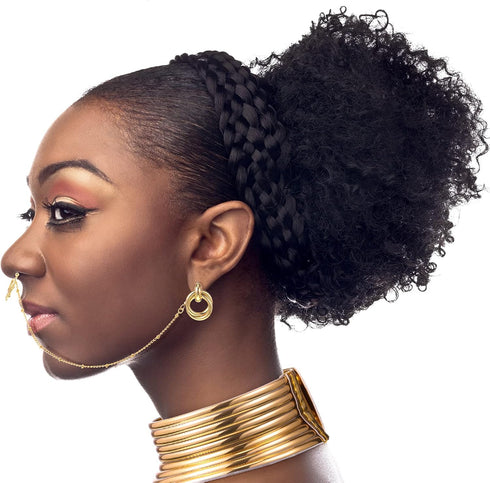 Hicarer 6 Pcs African National Gold African Jewelry Women Set Flamboyant Egypt Choker Bracelet African Nose Rings Hoop Chain Earrings for Hallowee...