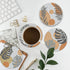 6 Pcs Leaves Diamond Coasters Kits, DIY Gray Leave Boho Diamond Art Coasters Non Slip Coaster for Adults Kids Beginners, Diamond Coasters Painting...