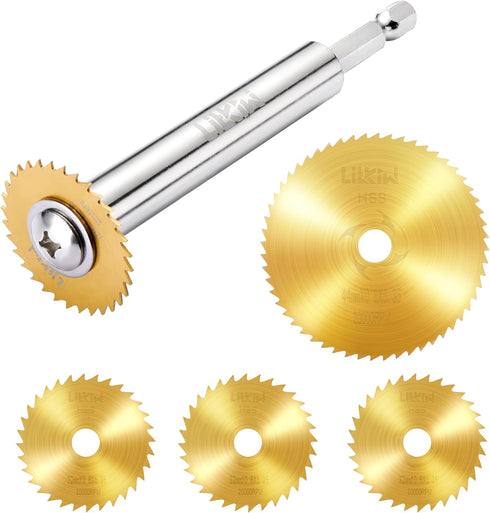 LitKiwi PVC Pipe Inside Cutter(4Pcs Titanium Coating Saw Blades) with 1/4" Hex Shank,Plumbing Inside Cutter Internal Plastic ABS Pipe Cutter,1-1/4...