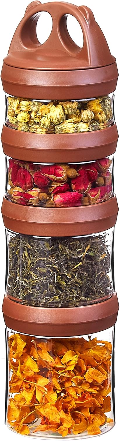 SELEWARE Portable Stackable Food Storage Containers for Snacks Formula Powder and Drinks Twist Lock System Airtight Leak-proof BPA and Phthalate F...