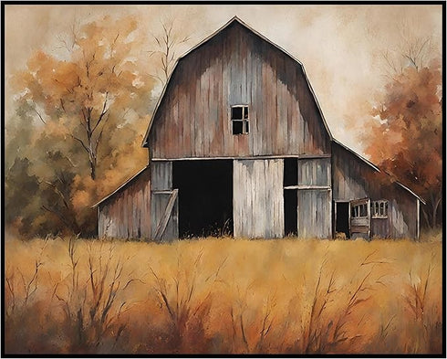 Posterizer 1 pcs- quaint old village-building in the nature 8-Landscape & Nature Art-Floral Botanical Art- Decor for Home & Office- unframed wall ...