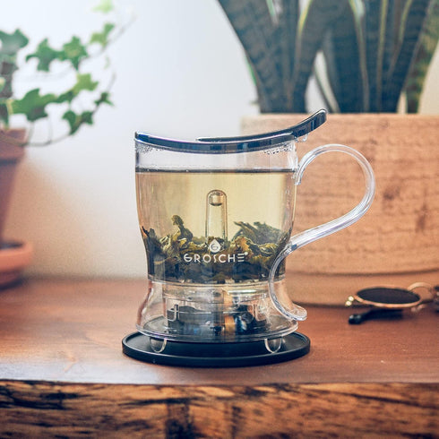 GROSCHE Aberdeen Tea Infuser Teapot & Smart Tea Maker - BPA-Free, Drip-Free Design | Coaster | Easy Brew | Easy Clean Steeper | Loose Leaf Brewing...