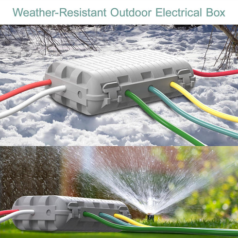 Outdoor Waterproof Electrical Cord Box, Large Extension Cord Cover Plug Protector Outlet Connection Safety Box IP54 Water-Resistant for Power Stri...