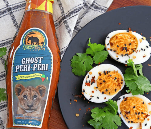 Ghost Peri-Peri Hot Sauce by African Dream Foods | Smooth and Spicy Sauce with Ghost Peppers | Glass Bottle, 5 fl oz...
