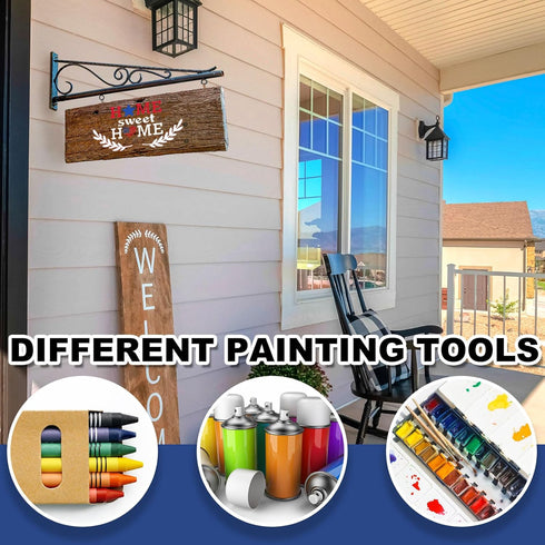 20 Pcs Welcome Stencils for Painting on Wood 11.81 x 5.91'' Large Welcome Letters Stencils Half Round Stencils for Wood Sign Plastic Word Farmhous...