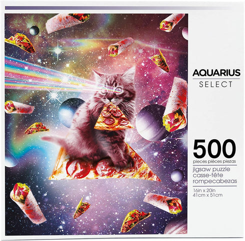 AQUARIUS Random Galaxy Cat Pizza Puzzle (500 Piece Jigsaw Puzzle) - Officially Licensed Random Galaxy Merchandise & Collectibles - Glare Free - Pr...